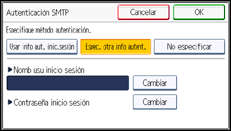 Ilustración de la pantalla panel de mandos