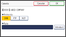 Ilustración de la pantalla panel de mandos