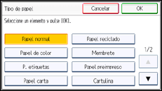 Ilustración de la pantalla panel de mandos