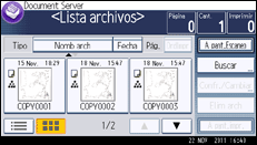Ilustración de la pantalla panel de mandos