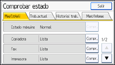 Ilustración de la pantalla panel de mandos