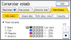 Ilustración de la pantalla panel de mandos