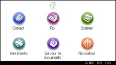 Illustration de l'écran du panneau de commande