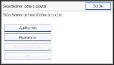 Illustration de l'écran du panneau de commande