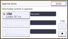 Illustration de l'écran du panneau de commande