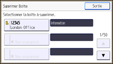 Illustration de l'écran du panneau de commande