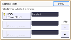 Illustration de l'écran du panneau de commande