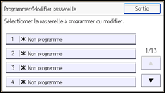 Illustration de l'écran du panneau de commande