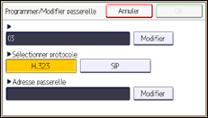 Illustration de l'écran du panneau de commande