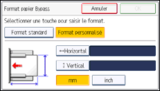 Illustration de l'écran du panneau de commande