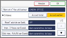 Illustration de l'écran du panneau de commande