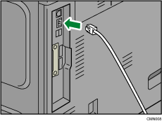 Illustration du raccordement du câble d'interface Ethernet