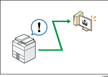 Illustration de la surveillance et du paramétrage de l'appareil à l'aide d'un ordinateur