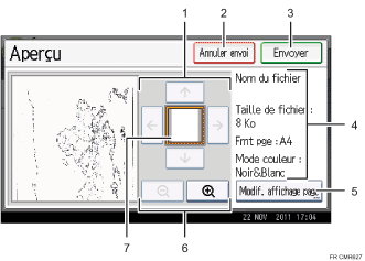 Illustration numérotée du panneau de commande