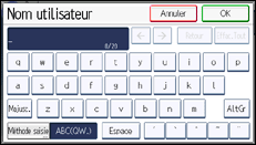 Illustration de l'écran du panneau de commande