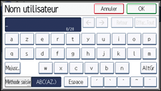 Illustration de l'écran du panneau de commande