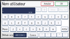 Illustration de l'écran du panneau de commande
