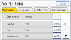 Illustration de l'écran du panneau de commande
