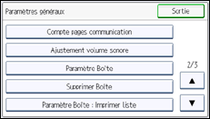 Illustration de l'écran du panneau de commande