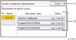 Illustration numérotée du panneau de commande
