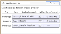 Illustration de l'écran du panneau de commande