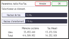 Illustration de l'écran du panneau de commande