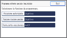 Illustrazione schermata pannello di controllo