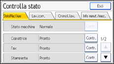 Illustrazione schermata pannello di controllo