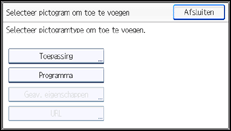 Schermafbeelding bedieningspaneel