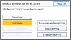 Schermafbeelding bedieningspaneel
