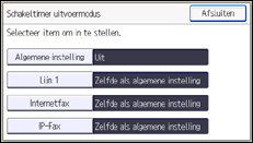 Schermafbeelding bedieningspaneel