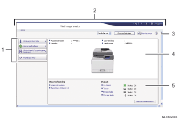 Schermafbeelding van internetbrowser (afbeelding met genummerde verklaringen)