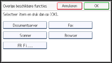 Schermafbeelding bedieningspaneel