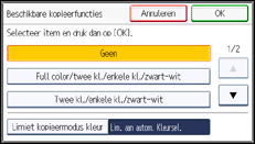 Schermafbeelding bedieningspaneel