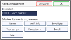 Schermafbeelding bedieningspaneel
