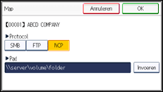 Schermafbeelding bedieningspaneel