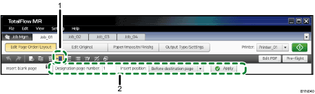 Application screen numbered callout illustration