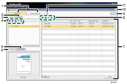 Application screen numbered callout illustration