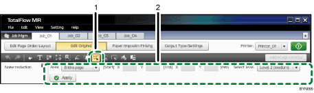 Application screen numbered callout illustration