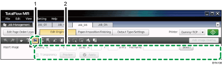 Application screen numbered callout illustration