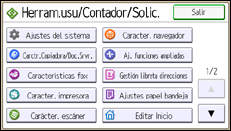 Ilustración de la pantalla panel de mandos