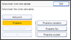 Ilustración de la pantalla panel de mandos