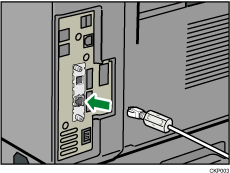 ilustración de la conexión del cable de Ethernet