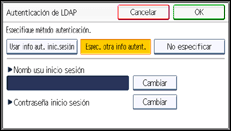 Ilustración de la pantalla panel de mandos