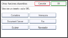 ilustración de la pantalla del panel de operaciones