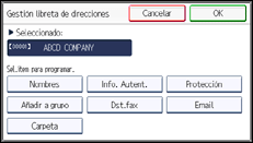 Ilustración de la pantalla panel de mandos
