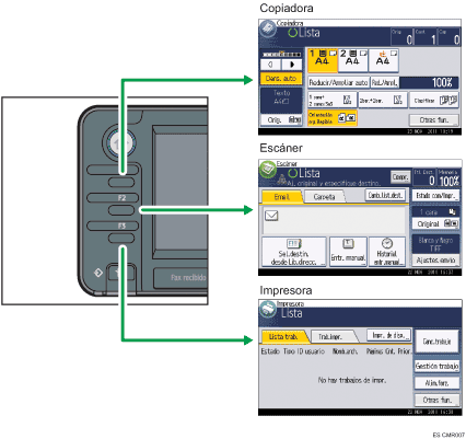 Ilustración de cambio de modos