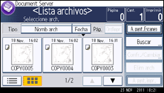 Ilustración de la pantalla panel de mandos