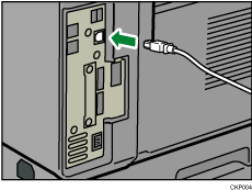 Illustrazione collegamento del cavo di interfaccia USB