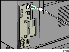 Illustrazione collegamento del cavo di interfaccia USB